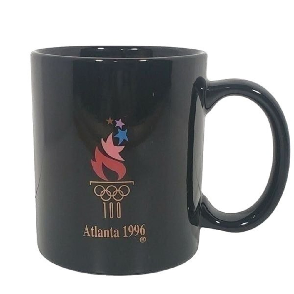 Linyi Headwind 1996 Atlanta Olympics Coffee Mug Vtg Centennial Torch 12oz Black